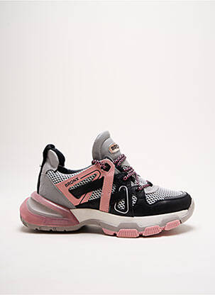 Baskets tissage satiné talon de 4 à 6cm rose BRONX femme