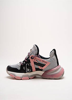 Baskets tissage satiné talon de 4 à 6cm rose BRONX femme