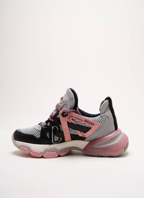 Baskets tissage satiné talon de 4 à 6cm rose BRONX femme