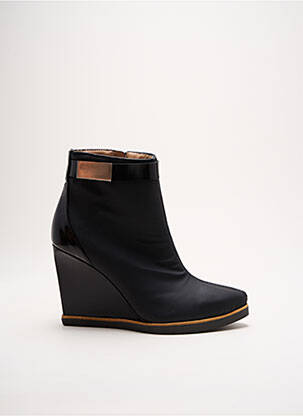 Bottines/boots tissage satiné talon de 7 à 9cm noir PURA LOPEZ femme
