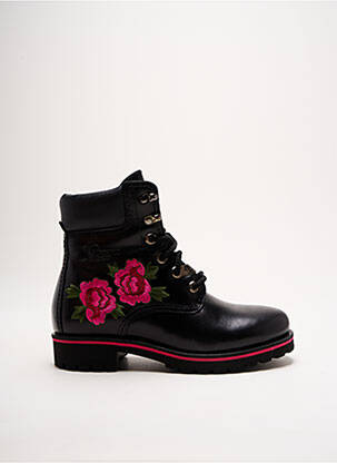Bottines/boots tissage satiné talon plat jusqu'à 3cm noir PANAMA JACK femme