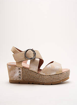 Sandales/nu pieds matière lisse talon de 4 à 6cm beige MAM'ZELLE femme