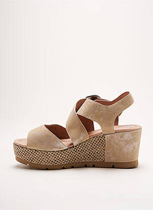 Sandales/nu pieds matière lisse talon de 4 à 6cm beige MAM'ZELLE femme
