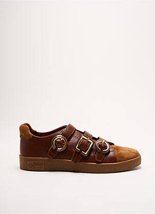Baskets matière lisse talon plat jusqu'à 3cm marron MAM'ZELLE femme