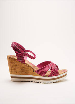 Sandales/nu pieds talon compensé talon de 7 à 9cm rose PANAMA JACK femme