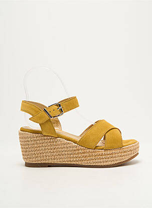 Sandales/nu pieds tissage satiné talon de 4 à 6cm jaune SCHMOOVE femme