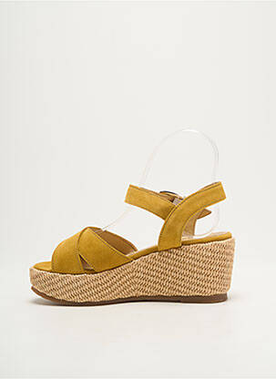 Sandales/nu pieds tissage satiné talon de 4 à 6cm jaune SCHMOOVE femme