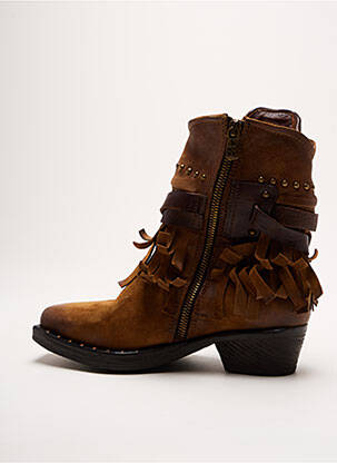 Bottines/boots tissage satiné talon de 4 à 6cm marron A.S.98 femme