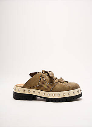 Mules/sabots talon de 4 à 6cm vert A.S.98 femme