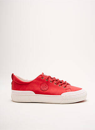 Baskets semelle amovible talon plat jusqu'à 3cm rouge PALLADIUM femme