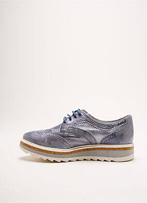 Derbies impression talon de 4 à 6cm bleu PHILIPPE MORVAN femme