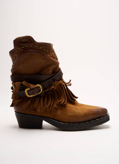 Bottines/boots matière lisse talon de 4 à 6cm marron A.S.98 femme