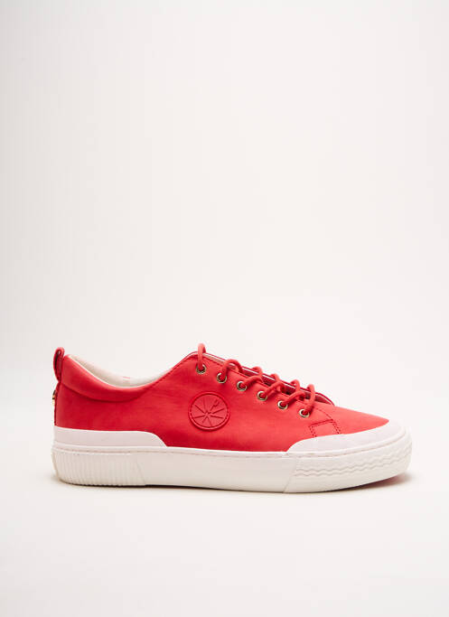 Baskets semelle amovible talon plat jusqu'à 3cm rouge PALLADIUM femme