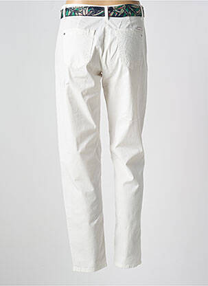 Pantalon droit fermeture zippée sous rabat boutonné blanc KAPORAL femme
