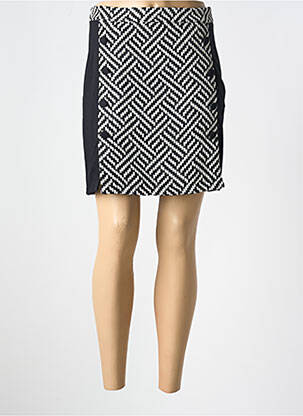 Jupe courte coupe droite noir MALOKA femme