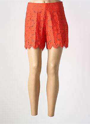 Short coupe droite orange DESIGUAL femme