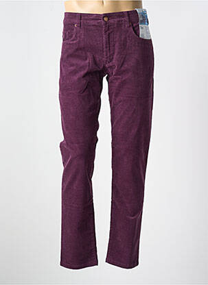 Pantalon slim fermeture zippée sous rabat boutonné violet MEYER homme