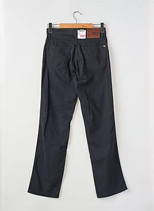 Pantalon droit fermeture zippée sous rabat boutonné noir MUSTANG femme