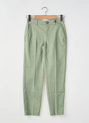 Pantalon droit fermeture zippée sous rabat boutonné vert STREET ONE femme