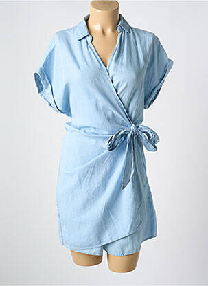 Combishort col chemisier manches courtes bleu TIFFOSI femme
