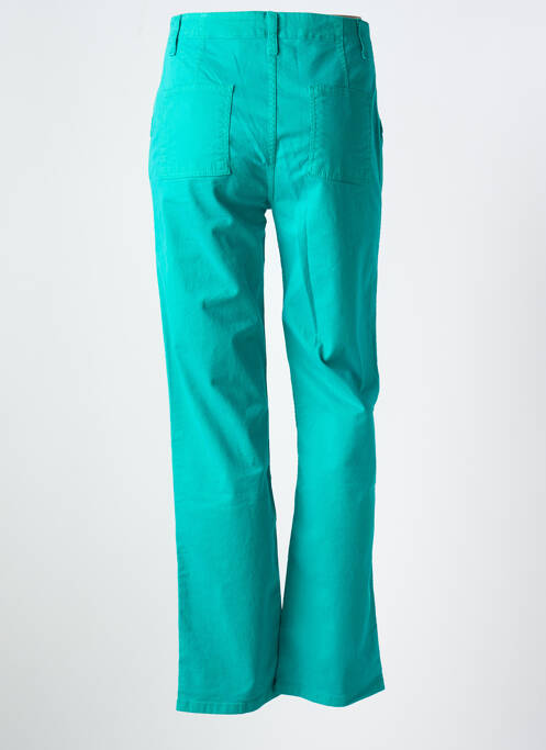 Pantalon droit fermeture zippée sous rabat boutonné vert JANIS & JOHN femme