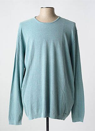 Pull maille souple et aérée manches longues bleu NO EXCESS homme