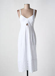 Robe mi-longue col v fines bretelles blanc DESIGUAL femme