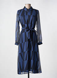 Robe mi-longue imprimé fantaisie manches longues bleu STREET ONE femme
