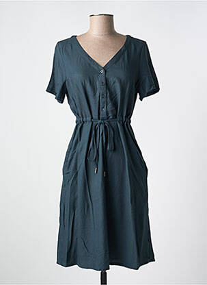 Robe mi-longue manches courtes manches courtes vert STREET ONE femme