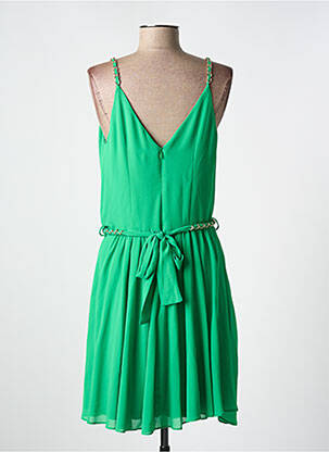 Robe courte fermeture zippée au dos fines bretelles vert MORGAN femme