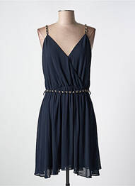 Robe courte fermeture zippée au dos fines bretelles bleu MORGAN femme