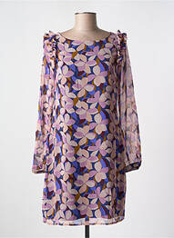 Robe courte fermeture zippée au dos manches longues rose MOLLY BRACKEN femme