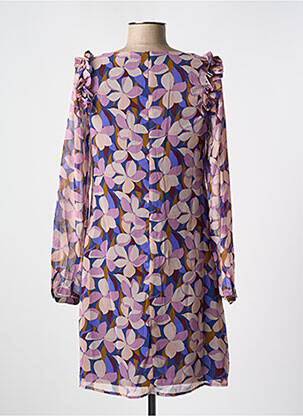 Robe courte fermeture zippée au dos manches longues rose MOLLY BRACKEN femme