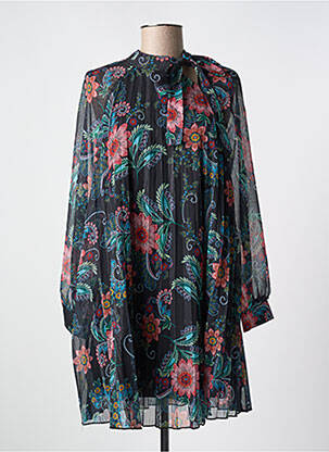 Robe courte coupe fluide manches longues noir MOLLY BRACKEN femme