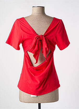 T-shirt col v manches courtes rouge MOLLY BRACKEN femme