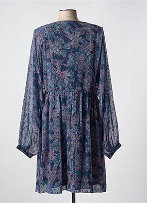 Robe mi-longue coupe fluide manches longues bleu TIFFOSI femme