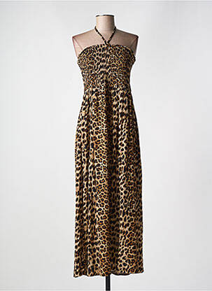 Robe longue marron KAFFE pour femme