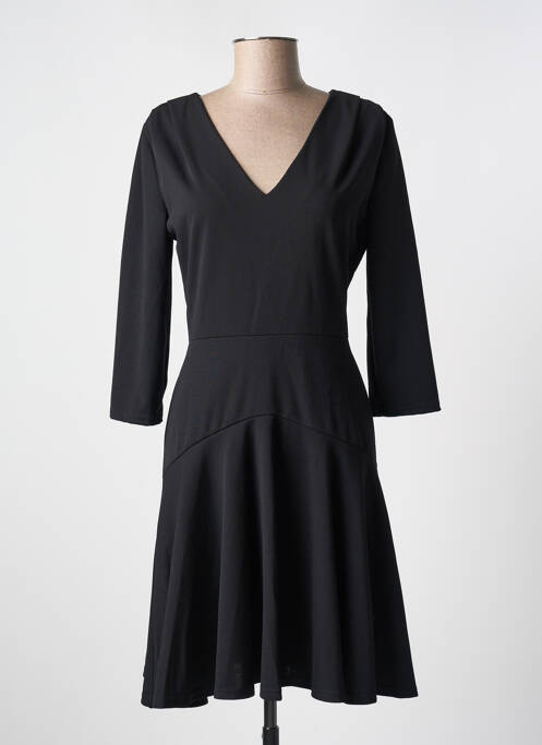Robe mi-longue manches longues manches longues noir MORGAN femme