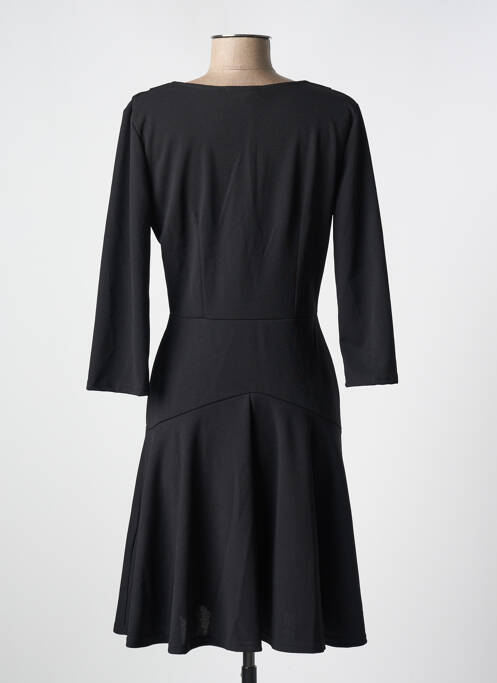 Robe mi-longue manches longues manches longues noir MORGAN femme