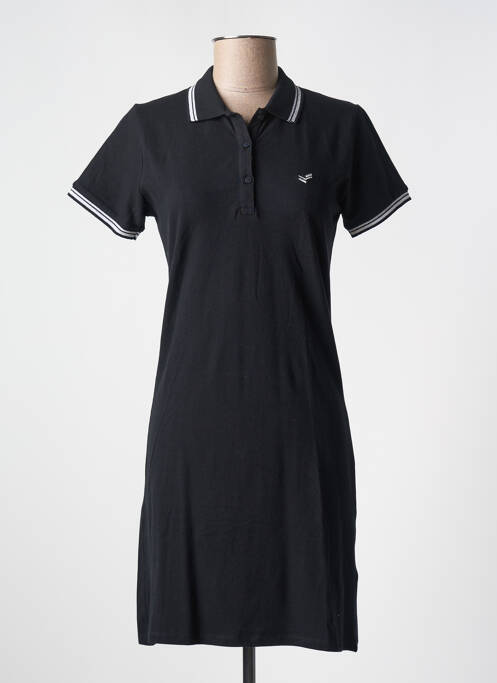 Robe mi-longue manches courtes manches courtes noir KAPORAL femme