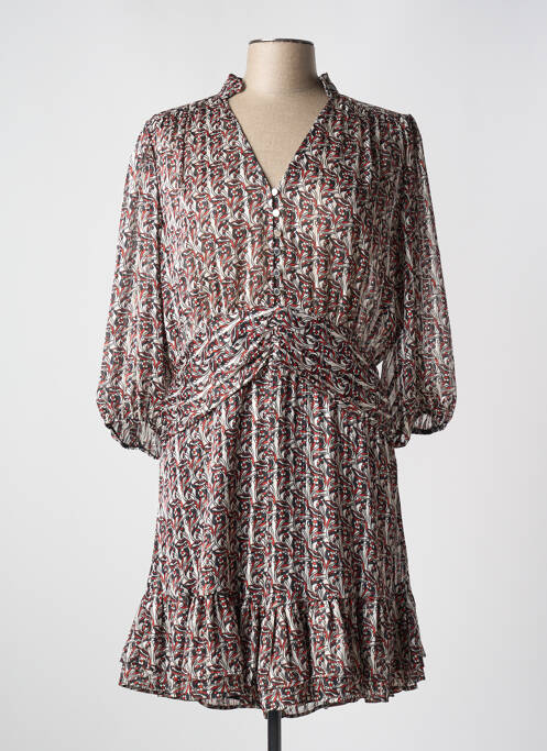 Robe courte manches 3/4 manches 3/4 rouge MORGAN femme
