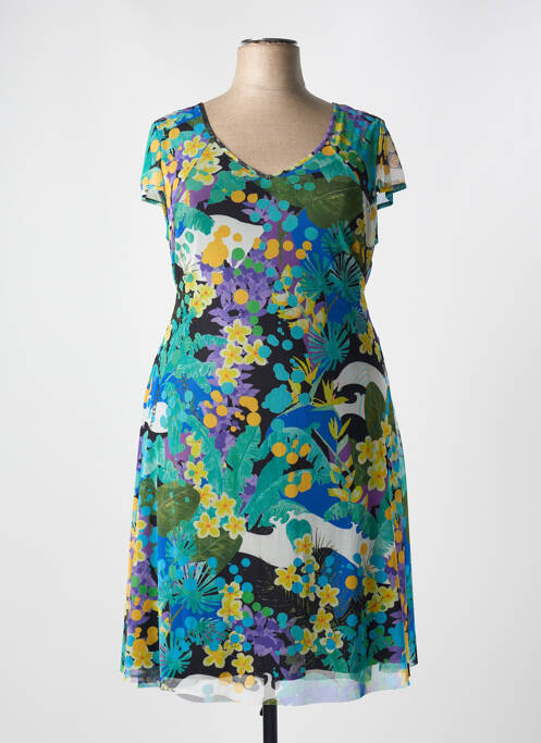 Robe mi-longue vert MALOKA pour femme