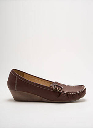 Mocassins matière lisse talon de 4 à 6cm marron SWEET femme