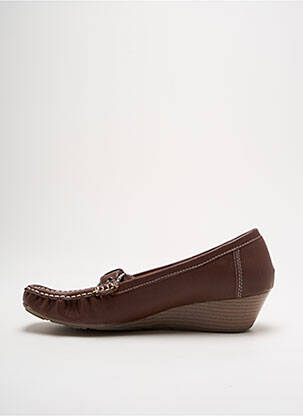 Mocassins matière lisse talon de 4 à 6cm marron SWEET femme