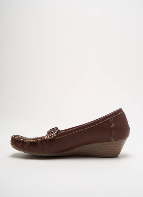 Mocassins matière lisse talon de 4 à 6cm marron SWEET femme