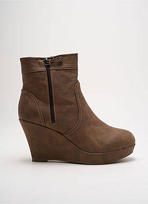 Bottines/boots bout rond talon de 7 à 9cm marron LINETTE ET TONKA femme