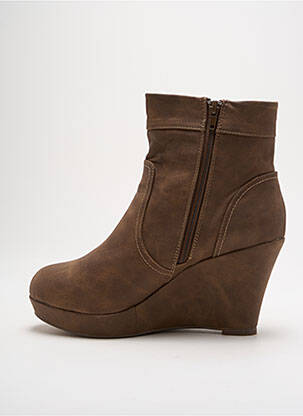 Bottines/boots bout rond talon de 7 à 9cm marron LINETTE ET TONKA femme