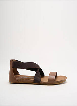 Sandales/nu pieds matière lisse talon plat jusqu'à 3cm marron VITA UNICA femme