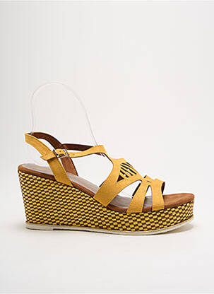 Sandales/nu pieds talon compensé talon de 7 à 9cm jaune MARCO TOZZI femme