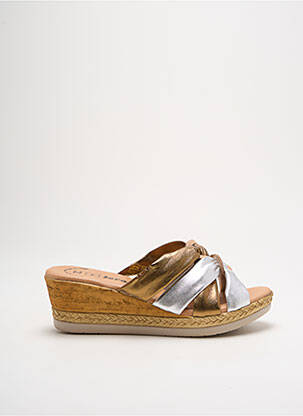 Mules/sabots talon compensé talon de 4 à 6cm argent JORDANA femme